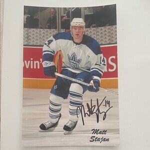 Authentic autographed original photo of Matt Stajan, Toronto Maple Leafs centre